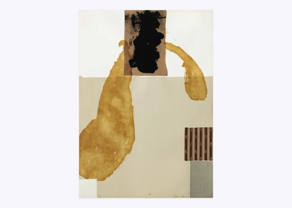 石版画 Brown - White square