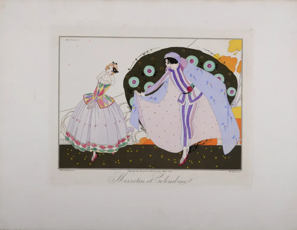 版画 Brunelleschi - Mezzetin et Colombine, 1914 - Masterpiece!