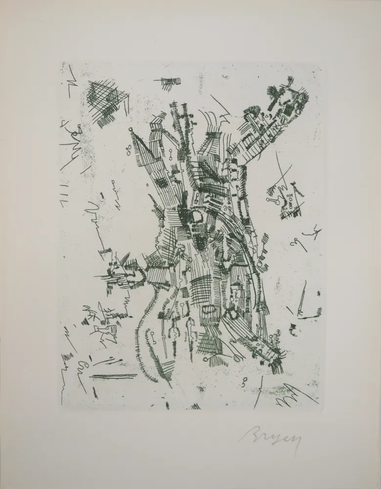 版画 Bryen - Maison surréaliste