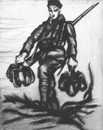 干刻版画 Bucci - Corvée dell'acqua