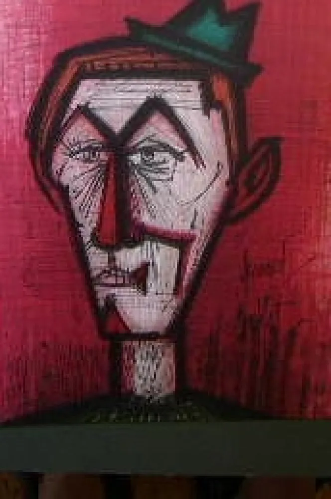 石版画 Buffet - Clown rouge