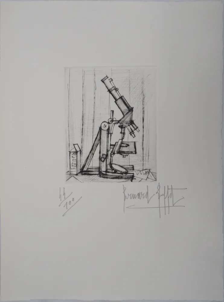 版画 Buffet - Le Microscope
