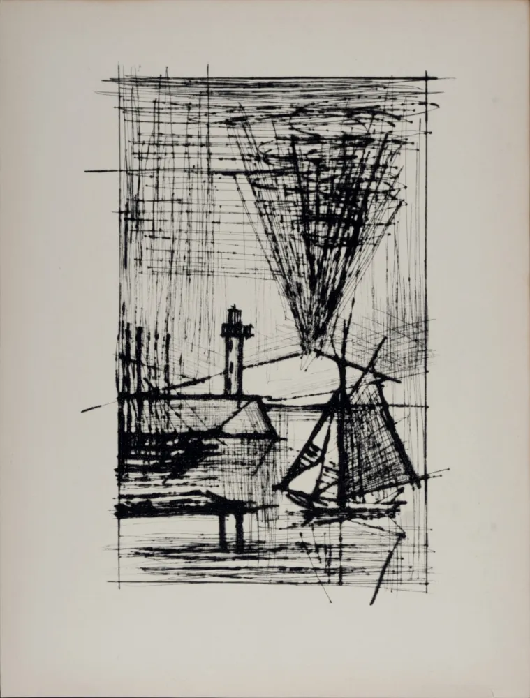 干刻版画 Buffet - Le phare et le Vésuve, 1959