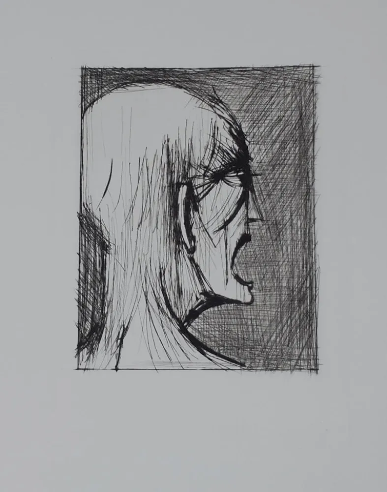 干刻版画 Buffet - L'enfer de Dante / Damné ricanant