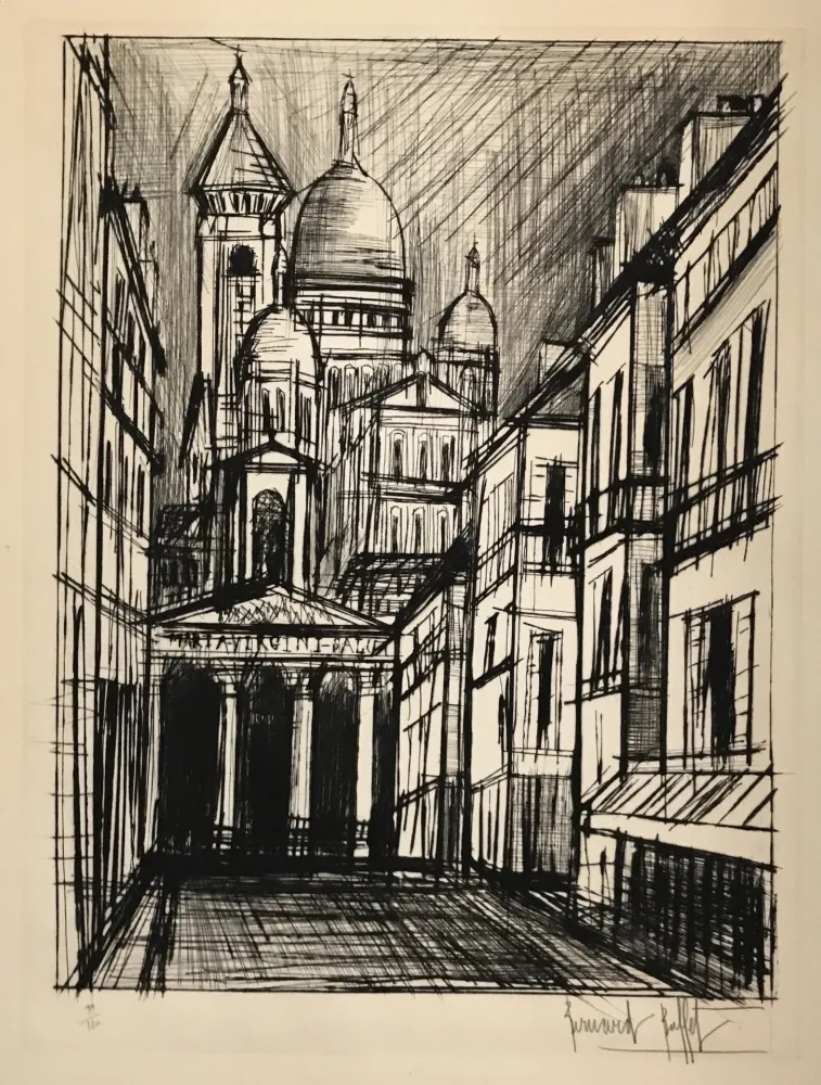 干刻版画 Buffet - Notre Dame de Lorette et le Sacre Coeur