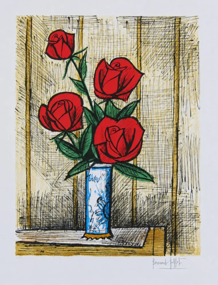 石版画 Buffet - Roses
