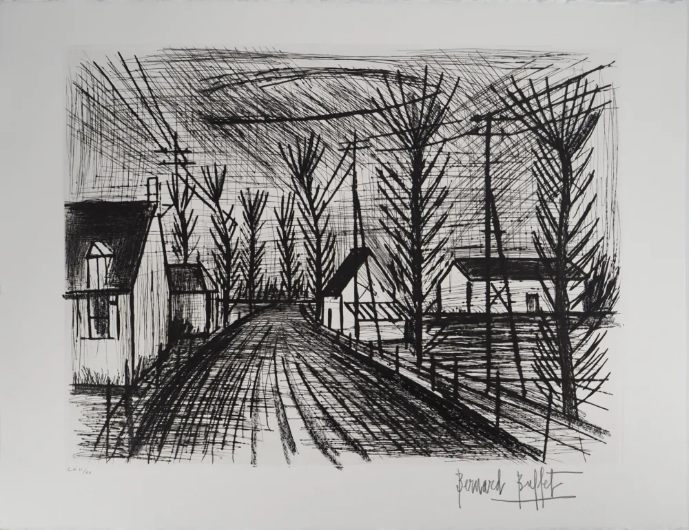 版画 Buffet - Route de village