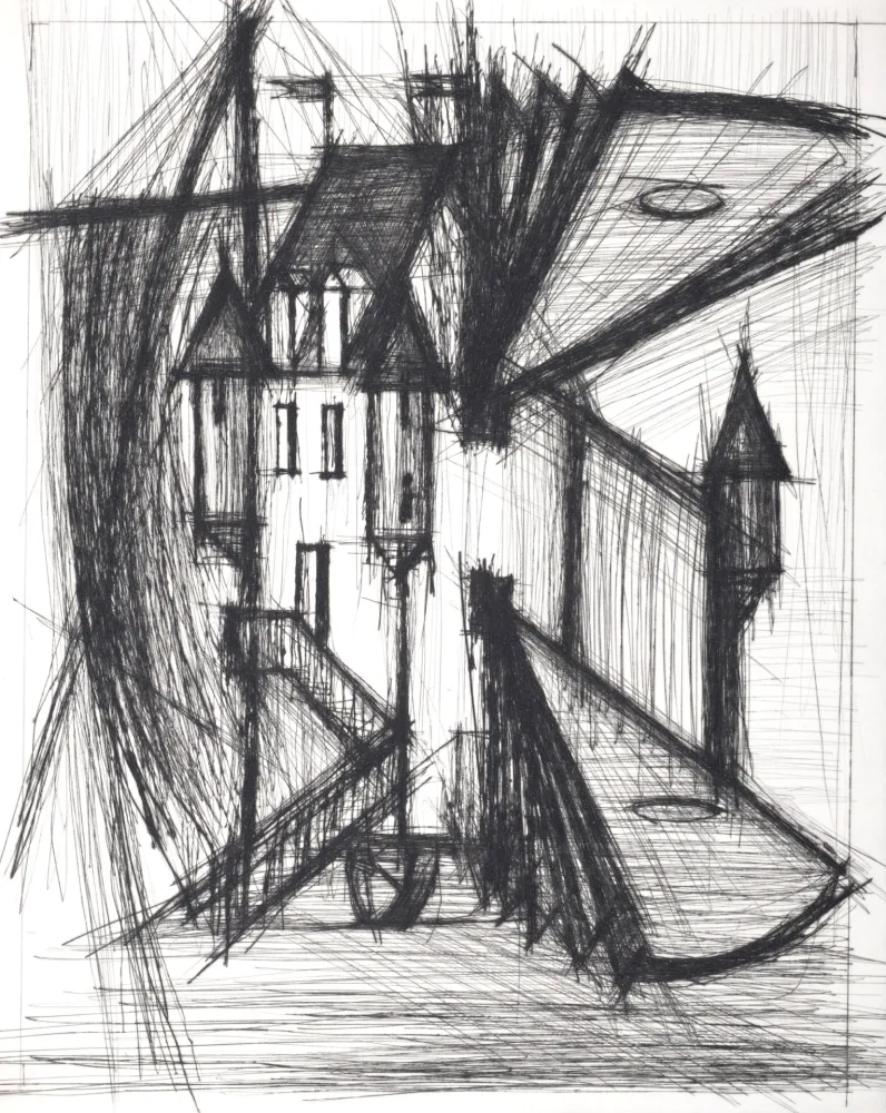 干刻版画 Buffet - Voyages fantastiques de Cyrano de Bergerac, 1958