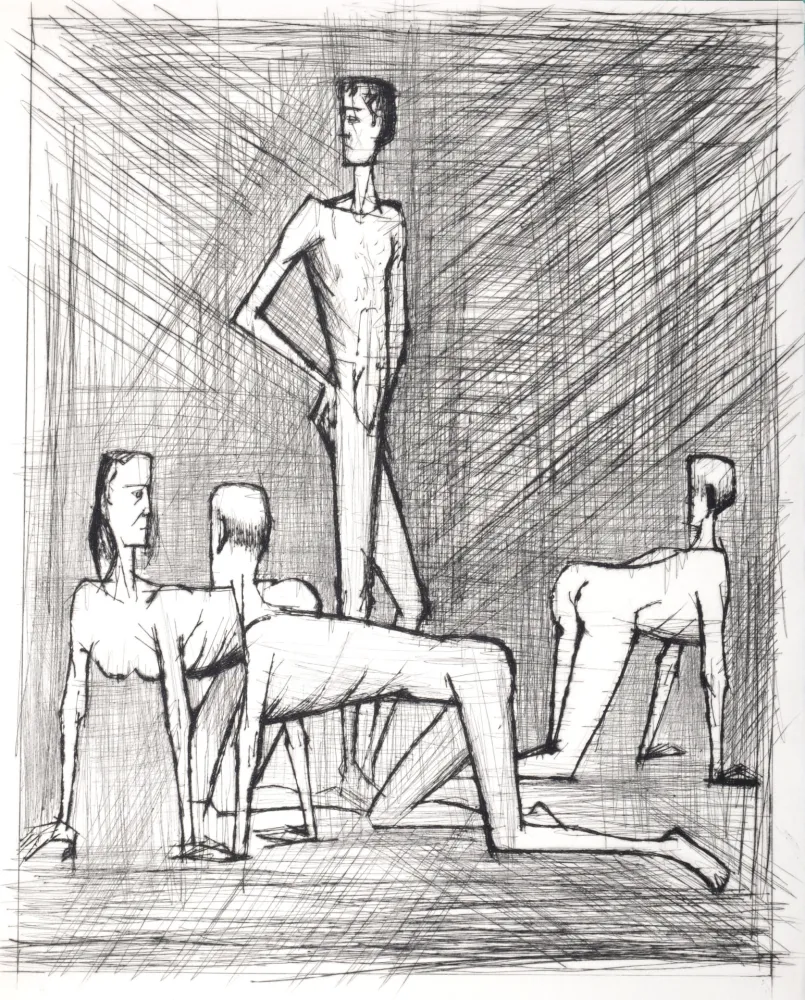 干刻版画 Buffet - Voyages fantastiques de Cyrano de Bergerac, 1958