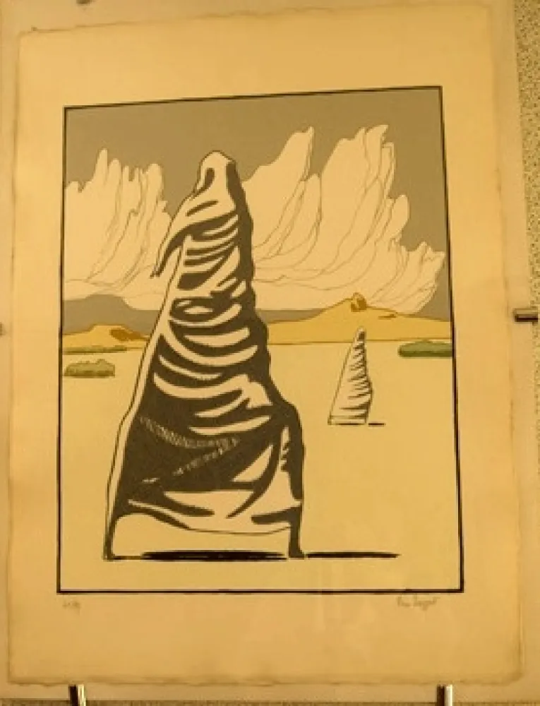 石版画 Buzzati - I maghi d'autunno