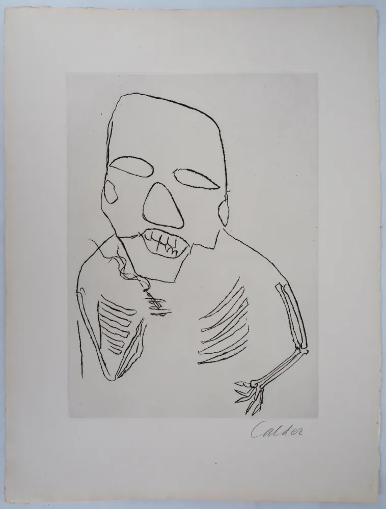 版画 Calder - Santa Claus : Homme à la cigarette