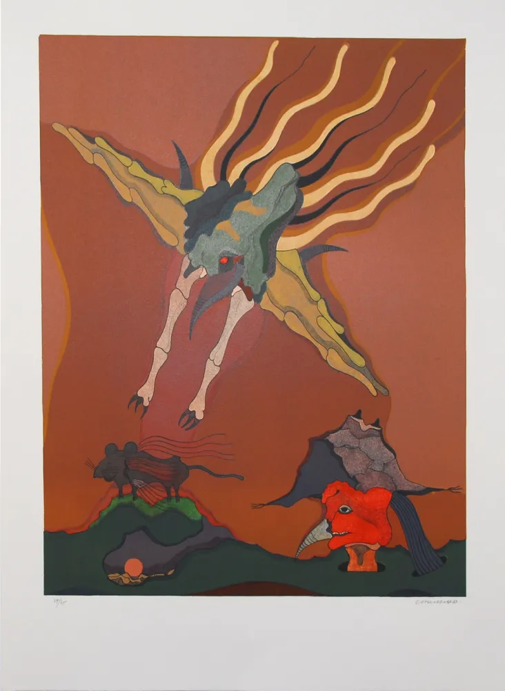 石版画 Camacho  - Catching Bird