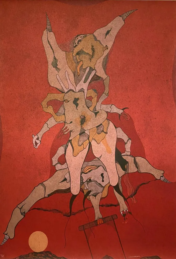 石版画 Camacho  - Cenizas,