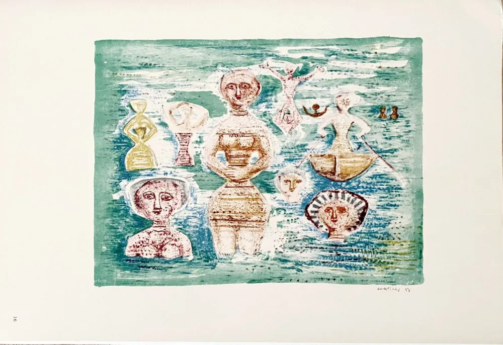 石版画 Campigli (After) - Bagnanti