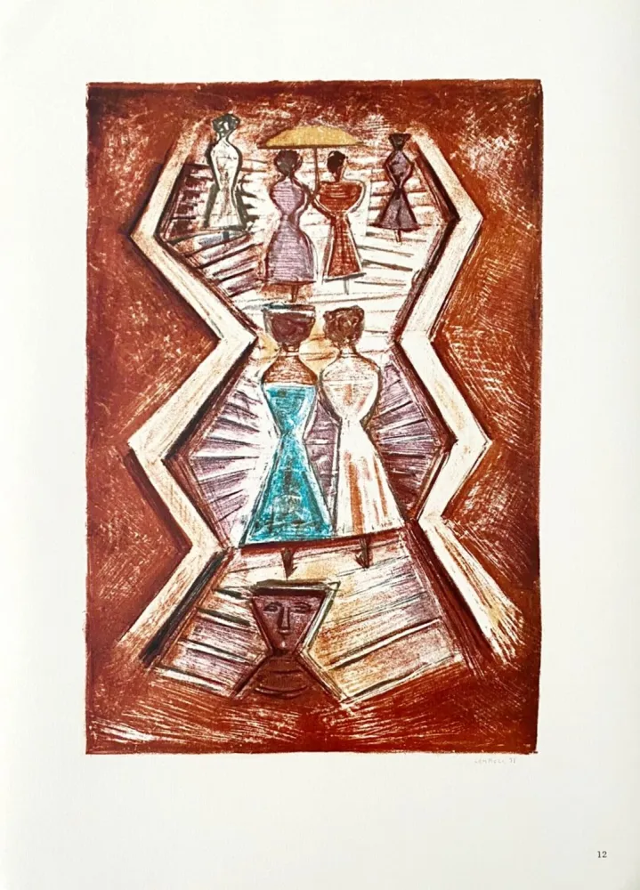 石版画 Campigli (After) - Scalinata