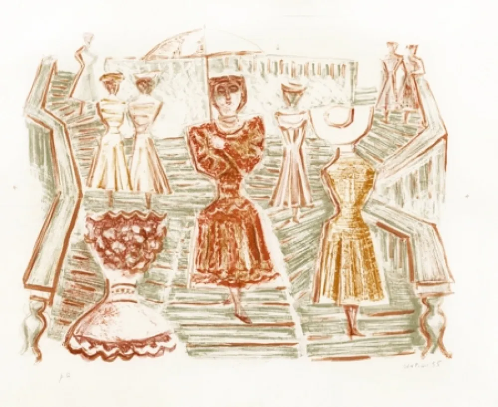 石版画 Campigli - Scalinata