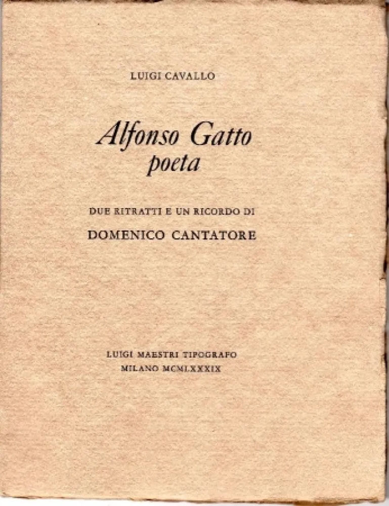插图书 Cantatore - Alfonso Gatto Poeta