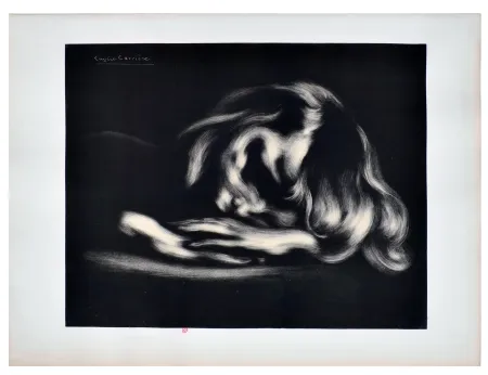 石版画 Carriere - Le Sommeil