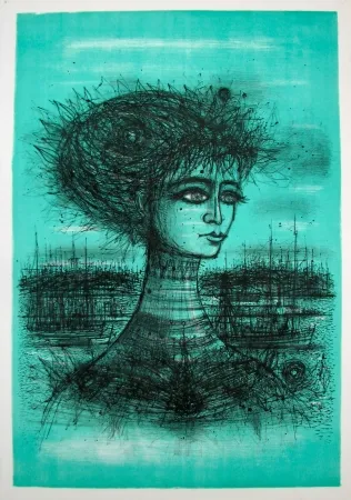 石版画 Carzou - Palais de la Méditerranée, Nice (without text)