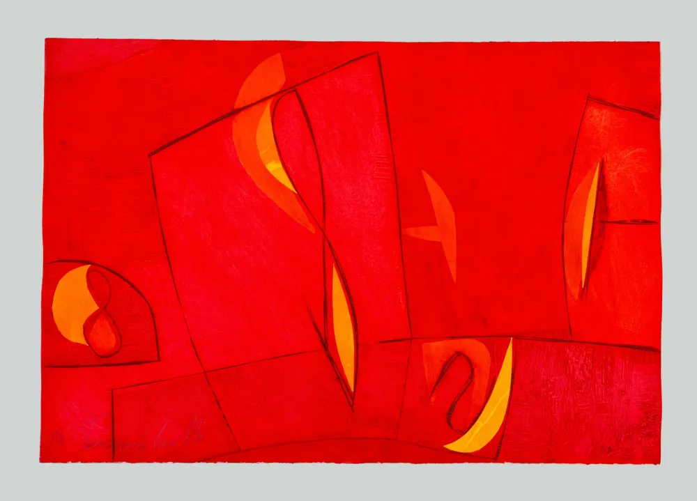 蚀刻飞尘法 Cascella - Composizione rossa