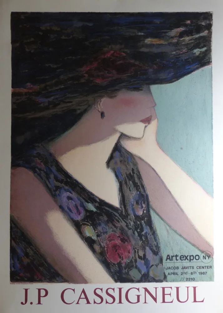 海报 Cassigneul  - Jean-Pierre Cassigneul (1935 -), art expo New York. 1987. Affiche lithographique