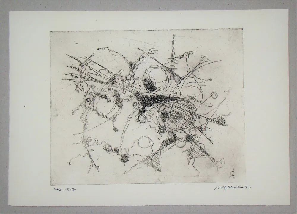 蚀刻版画 Cavael - Abstrakte Komposition