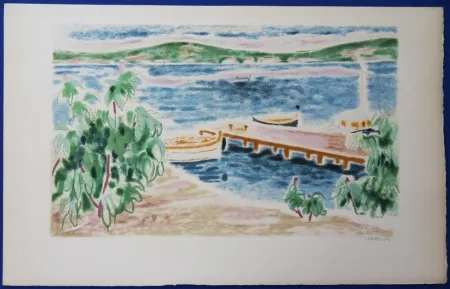 石版画 Cavailles - Le Ponton