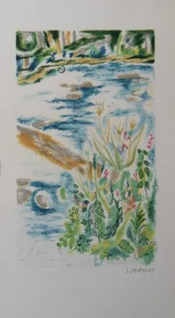 石版画 Cavailles - L'Etang