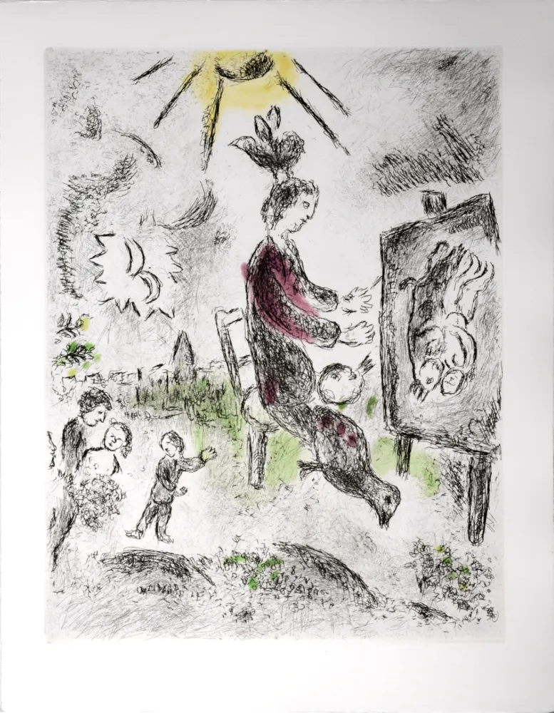 蚀刻飞尘法 Chagall - Celui qui dit les choses sans rien dire, 1976 - PLATE 10