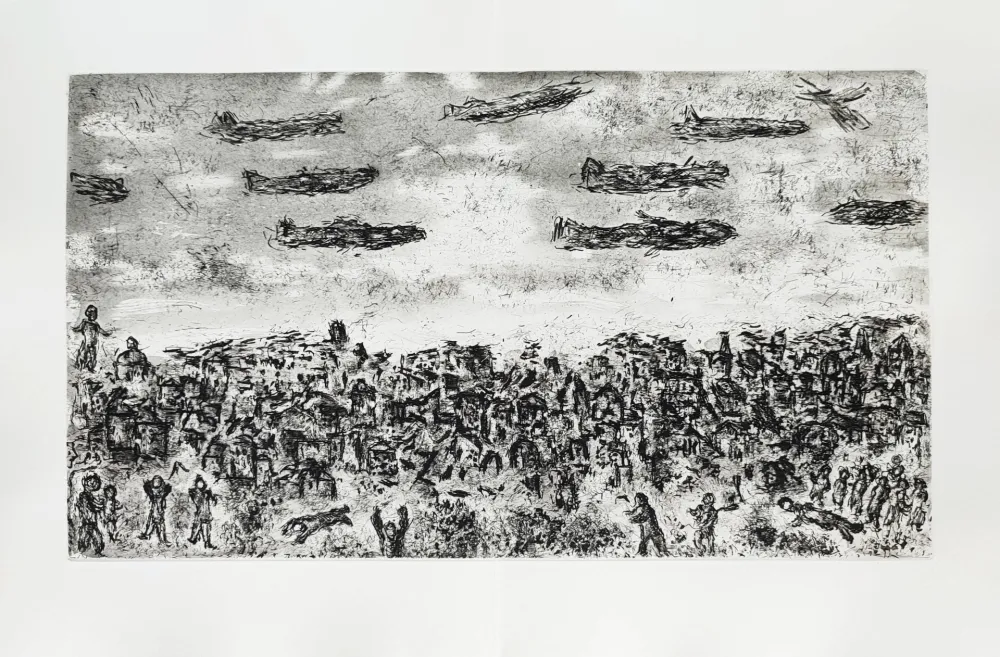 蚀刻版画 Chagall - Et sur la terre