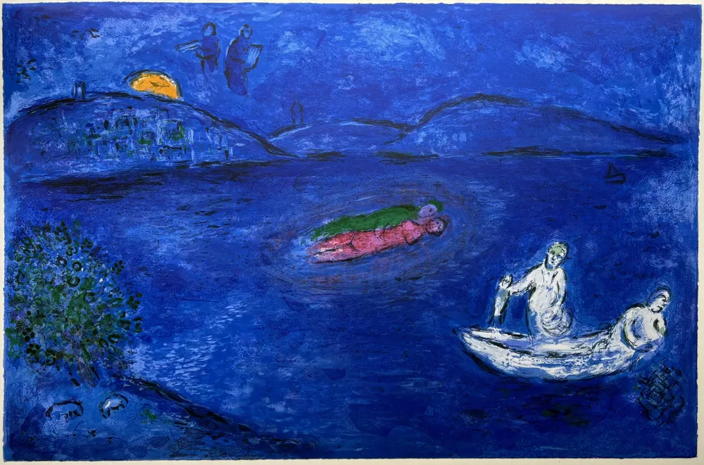 石版画 Chagall - L' ÉCHO  (de la suite Daphnis et Chloé - 1961)