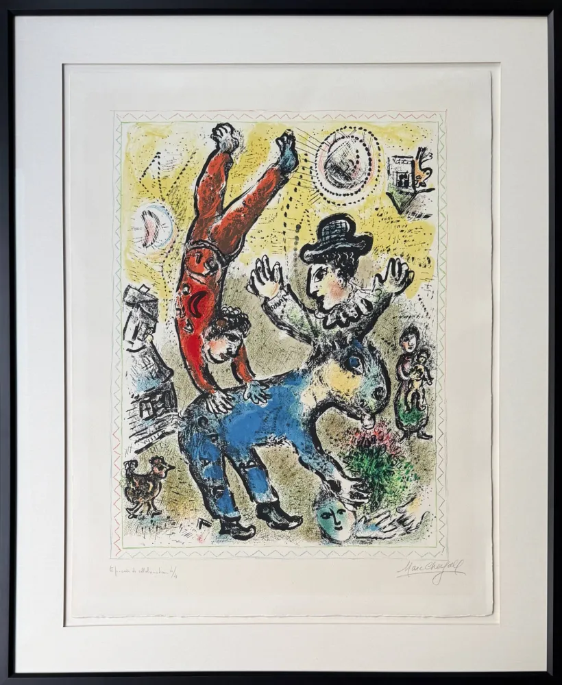 石版画 Chagall - L'Acrobate rouge (The Red Acrobat)