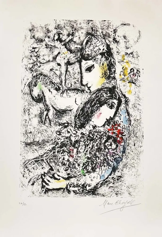 石版画 Chagall - Les enchanteurs
