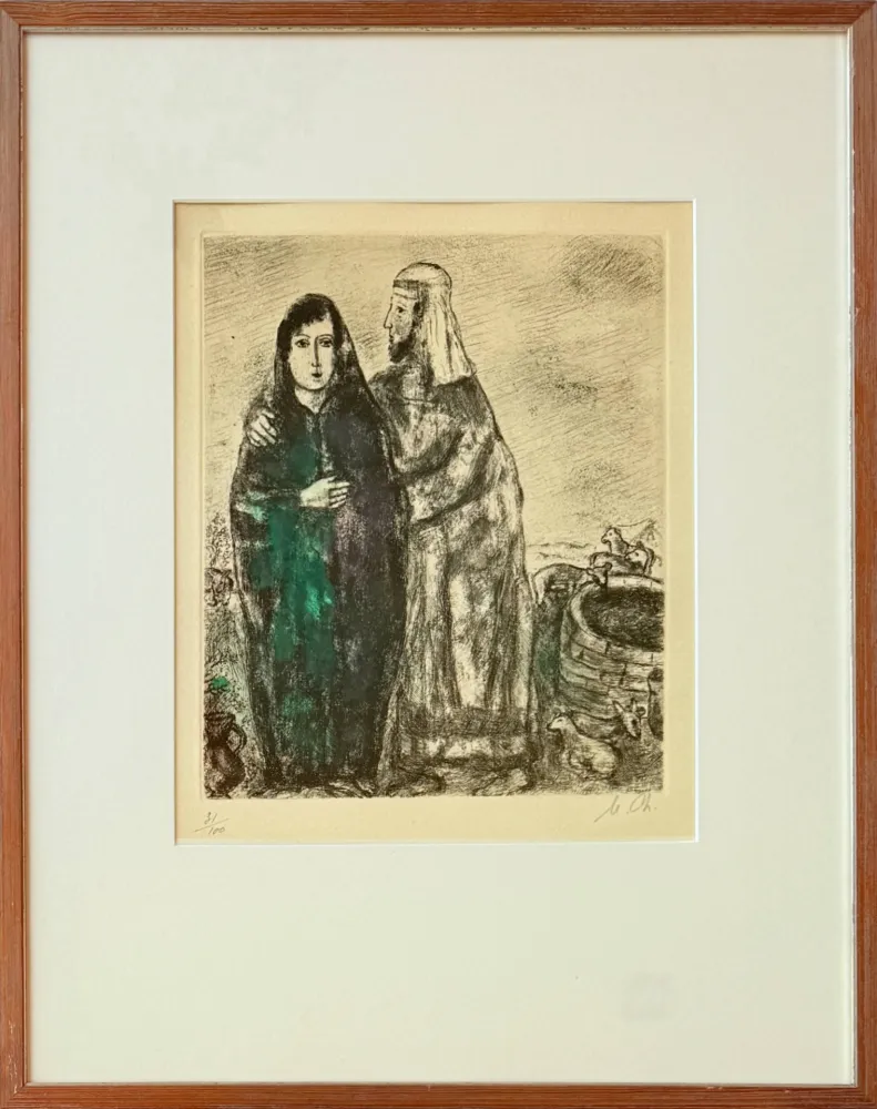 蚀刻版画 Chagall - Meeting of Jacob and Rachel at the well