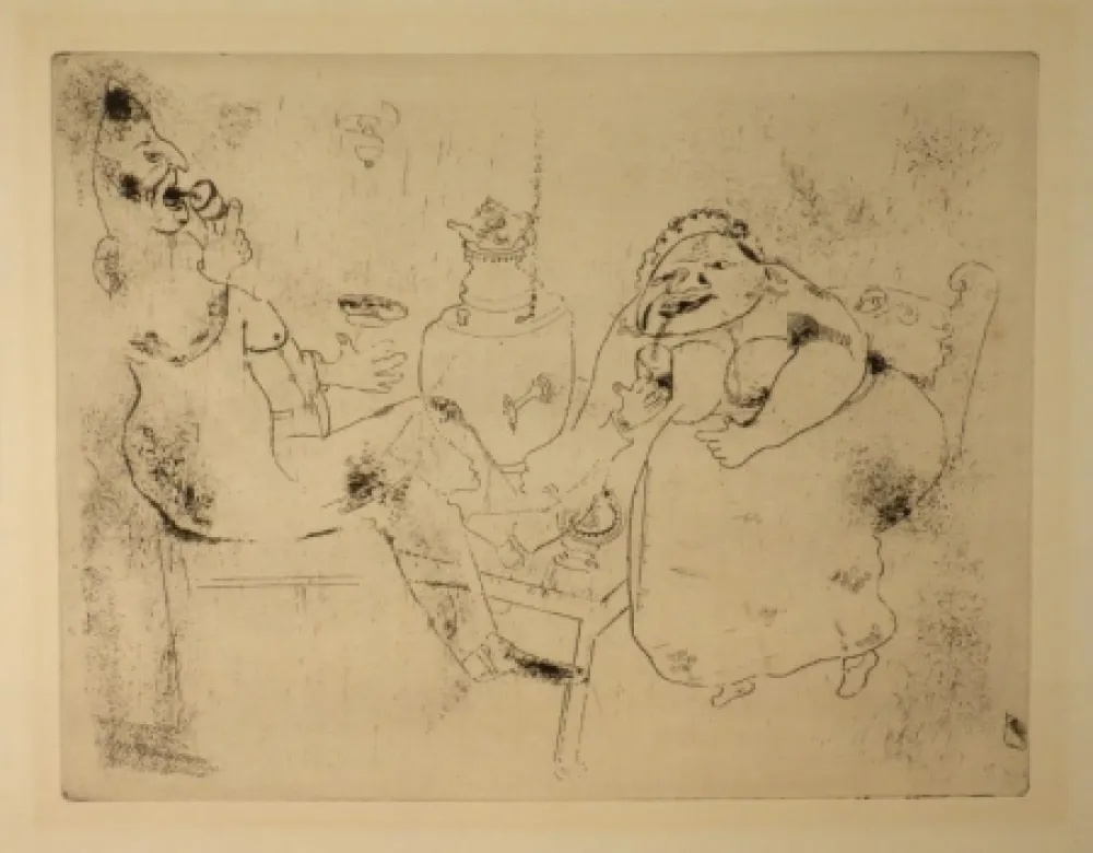 蚀刻版画 Chagall - (Nicolas Gogol, Les Ames Mortes, 18)