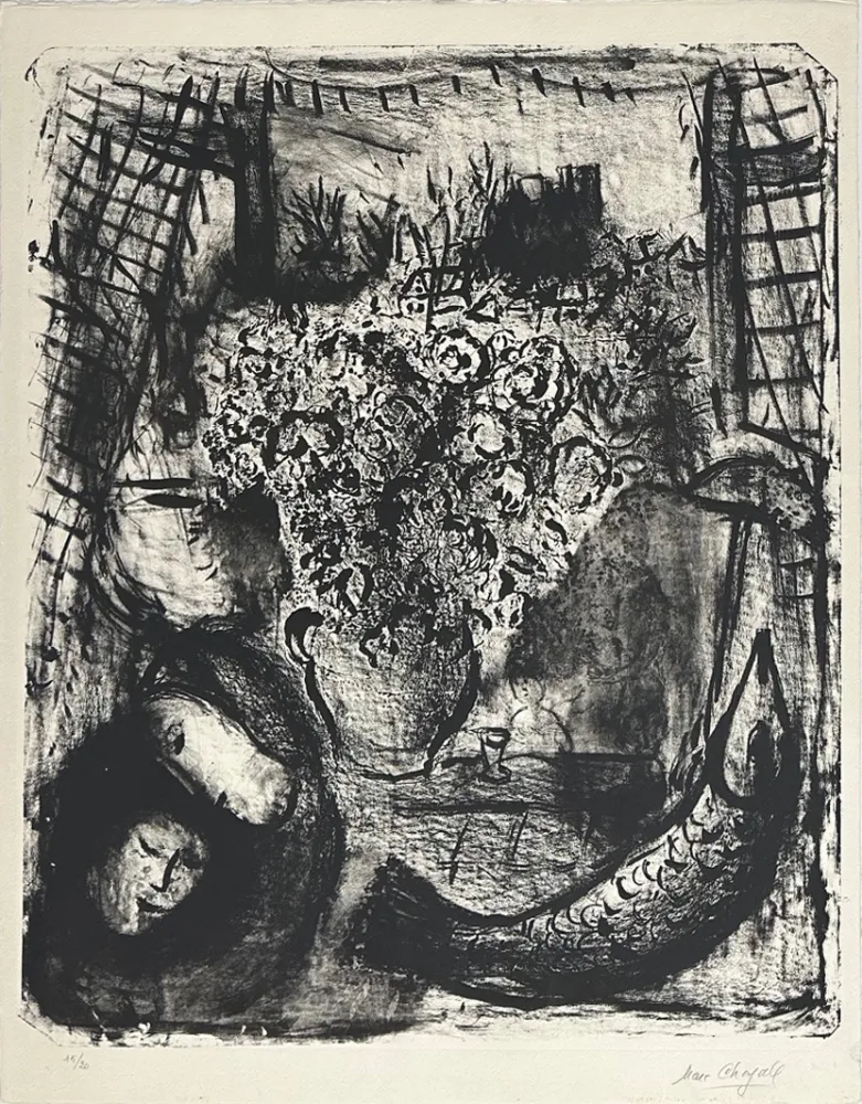 石版画 Chagall - Paysage