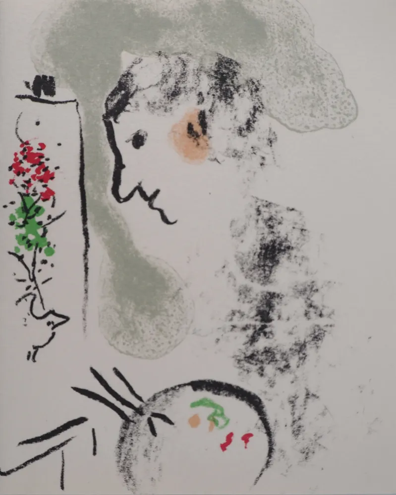 石版画 Chagall - Peintre à la palette
