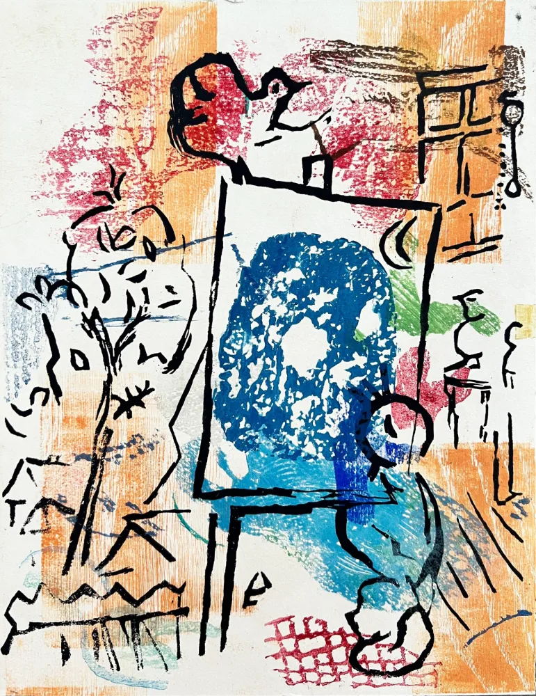 木刻 Chagall - Poèmes, Planche II (trial proof)