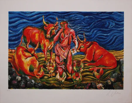 石版画 Chia -  Pastorale