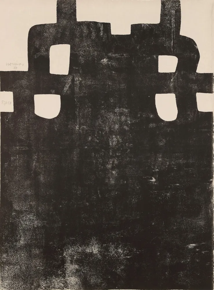 石版画 Chillida - Gurutze Gorria III