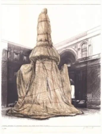 石版画 Christo - Wrapped Monument to Leonardo