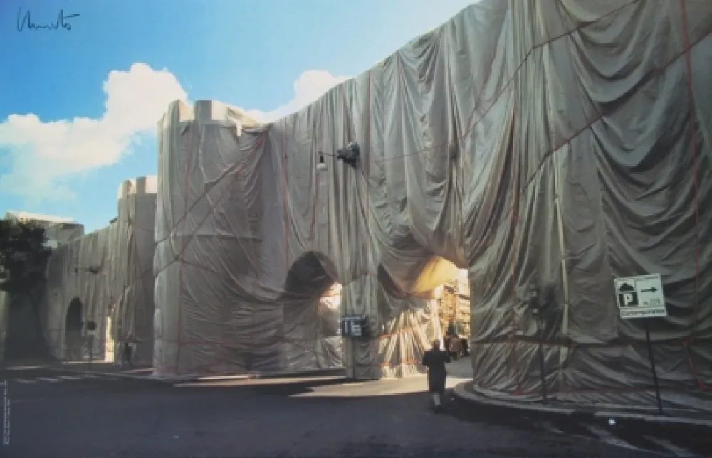 胶版印刷 Christo - Wrapped Roman Wall, Porta Pinciana, Rome