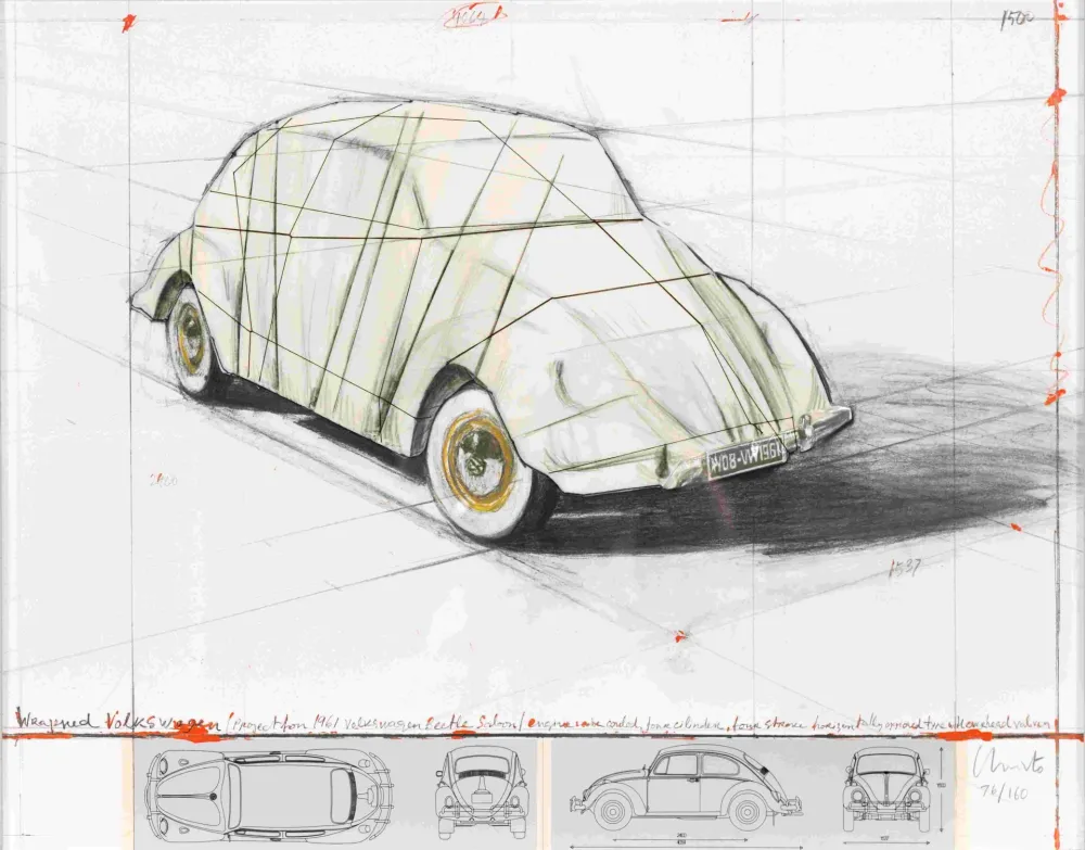 丝网印刷 Christo - Wrapped Volkswagen, Project for 1961 Volkswagen Beetle Saloon