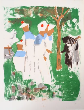 石版画 Clairin - Marins au Pardon de Lanriot