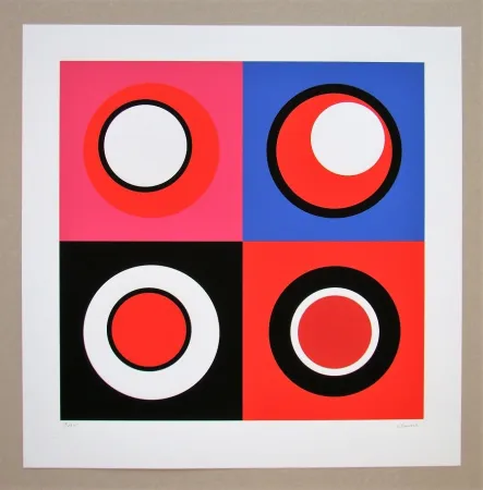 丝网印刷 Claisse - Composition géométrique