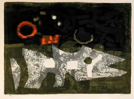 石版画 Clavé - Le Carpe