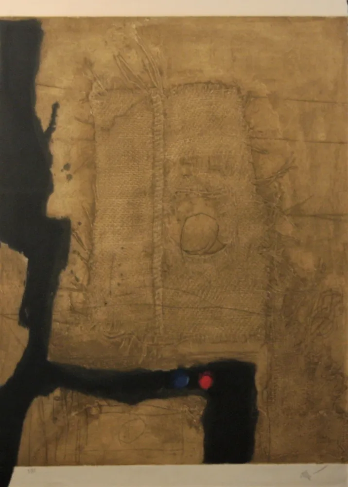 蚀刻版画 Clavé - Table et toile de sac