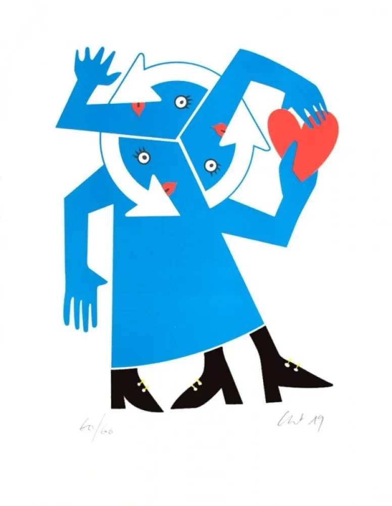 石版画 Clet - ARLETTE / Grand-Mère Plouc