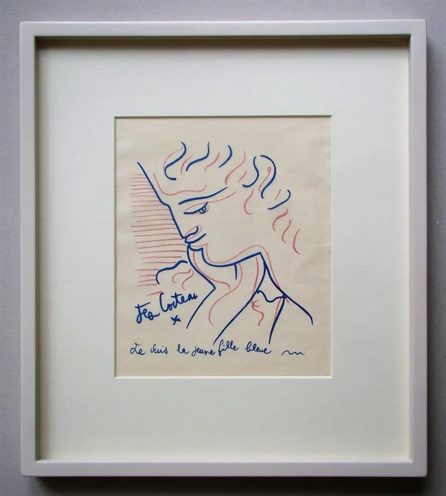 石版画 Cocteau - Je suis la jeune fille bleue