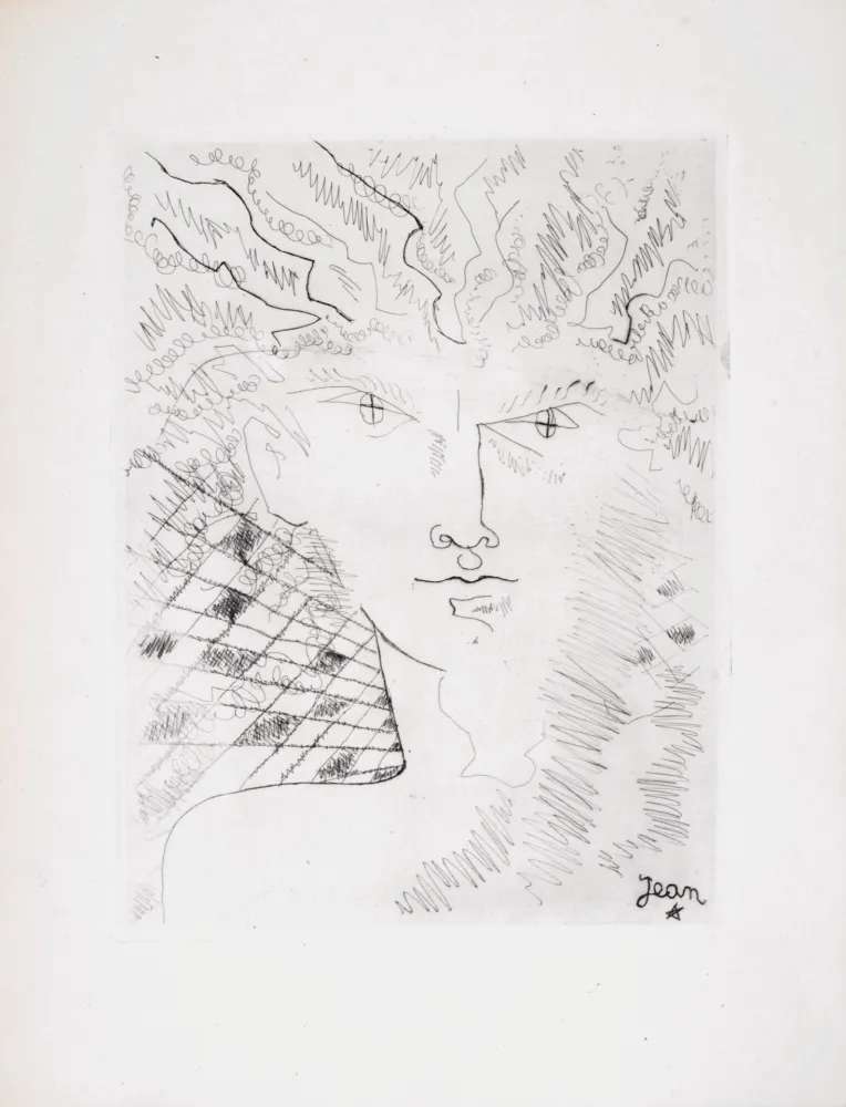 蚀刻版画 Cocteau - Portrait surréaliste, 1946